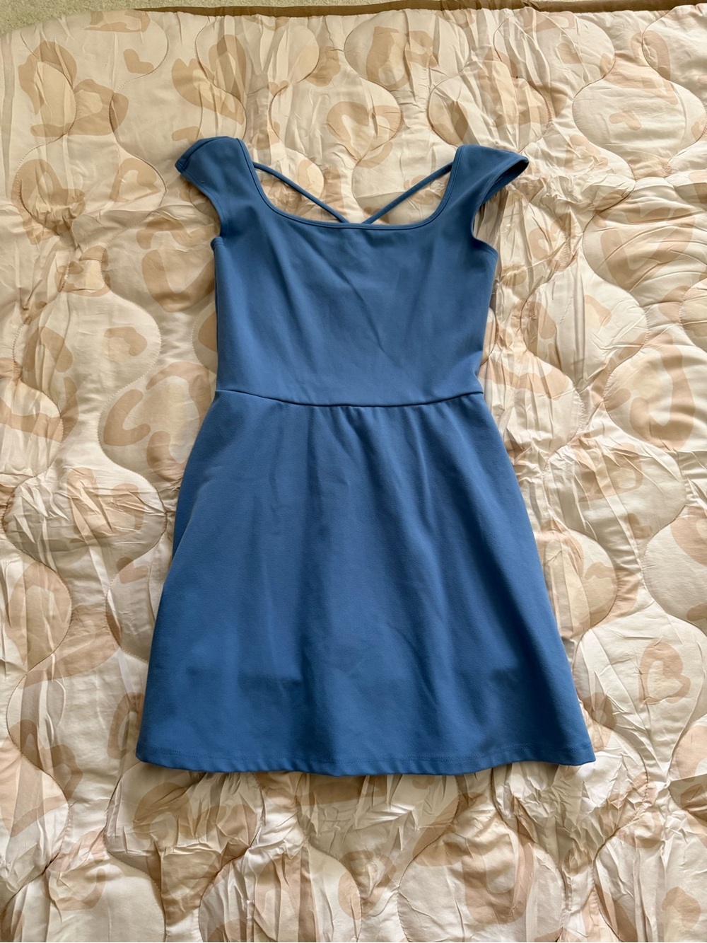 wild fable Slate Blue Scoop-Neck Mini Dress with Crossed Back Straps
